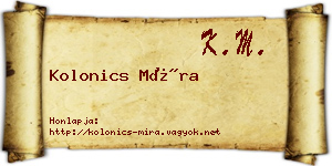 Kolonics Míra névjegykártya